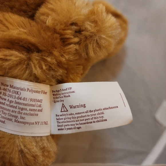 Bear Works Brown Teddy Plush Stuffed Animal Hidden Pocket in Back Cute Soft Toy - Picture 10 of 10